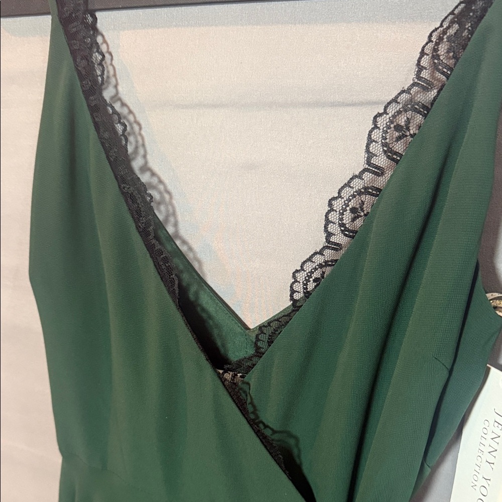 Jenny Yoo James Forest Green Chiffon Bridesmaid Gown‎ Size 2 NWT - Picture 14 of 14
